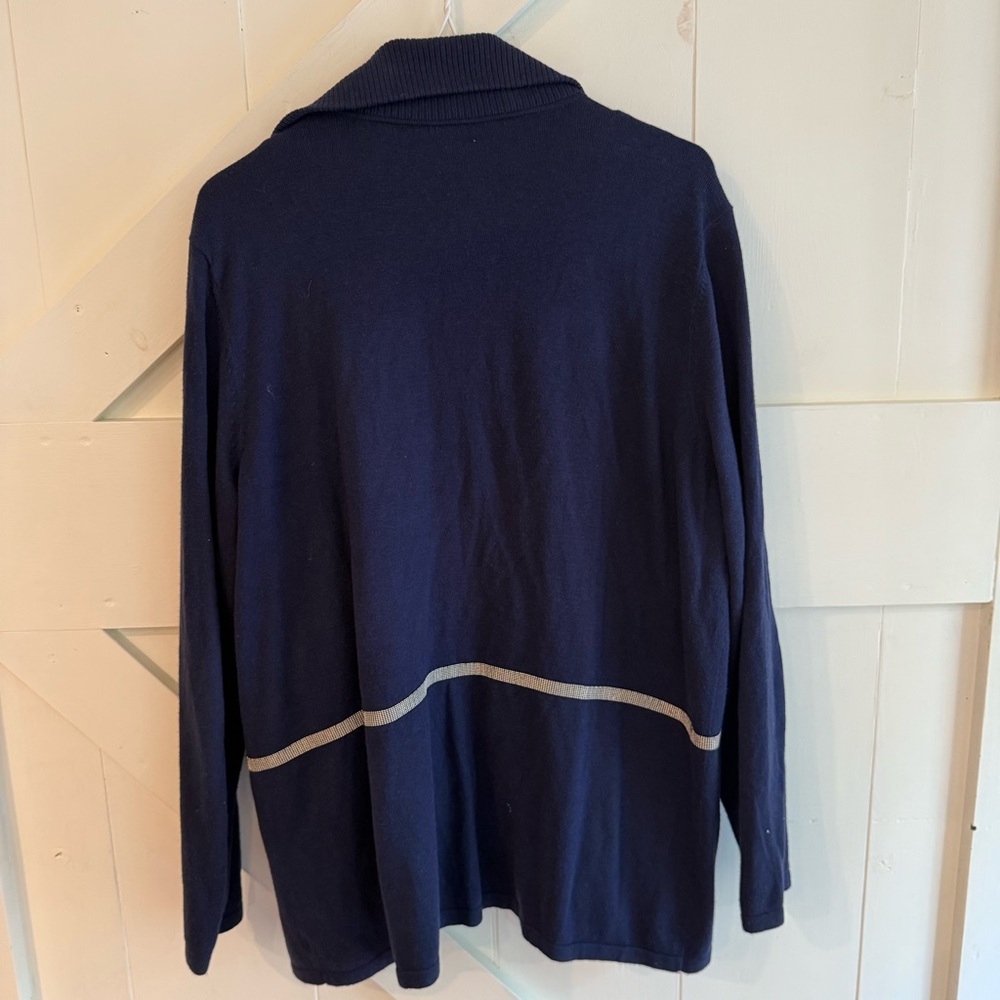 Chico's Zenergy Blue Zip Up Cardigan & Coordinating Long Sleeve Tee Sz 2 (L) - Picture 4 of 16